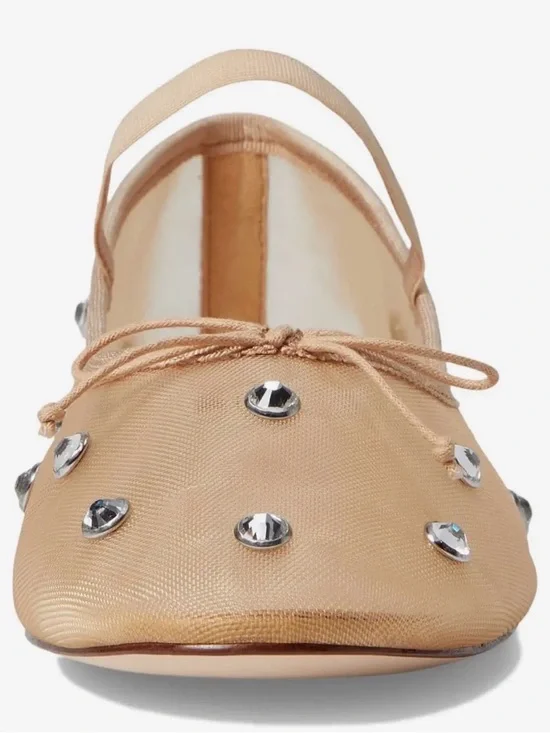 NWT Leonie Soft Ballet Flats in Caramel (nude color w/ rhinestones) women’s 6.5 - Picture 8 of 11